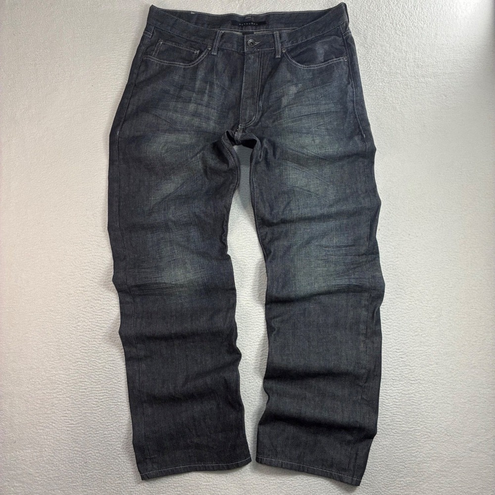 Y2K Sean John Baggy Jeans Men 36x35 Black Fade Loose Skater Straight Embroidered